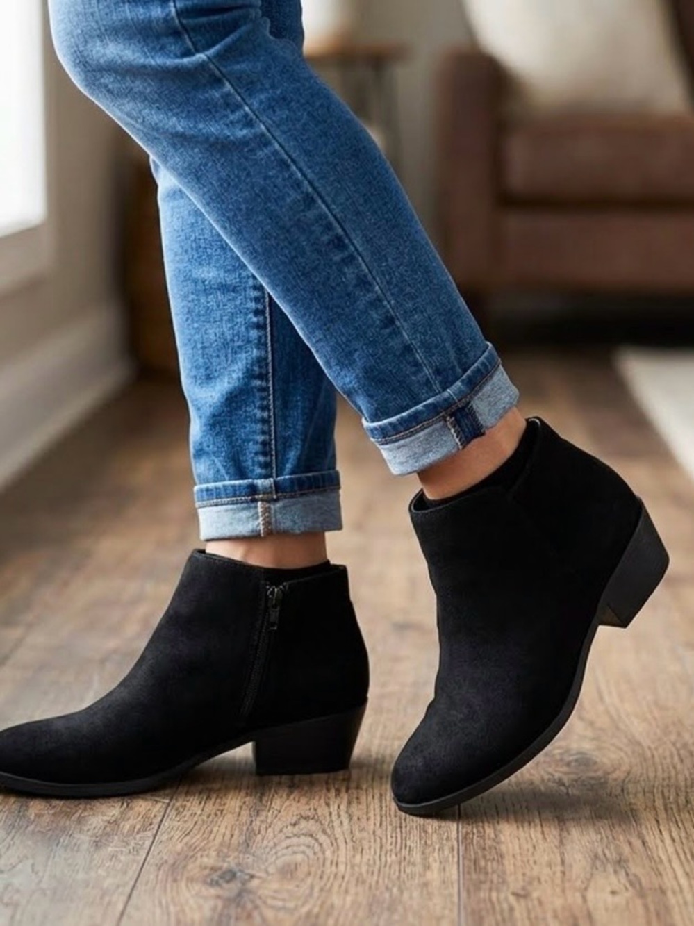 👠X Appeal Suede Woman’s Black Boots Size 7 1/2